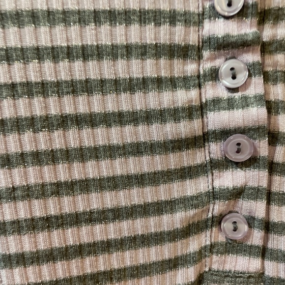 Women Large Pretty Light Pink and Silver with Tinsel Casual Blouse - Picture 5 of 5